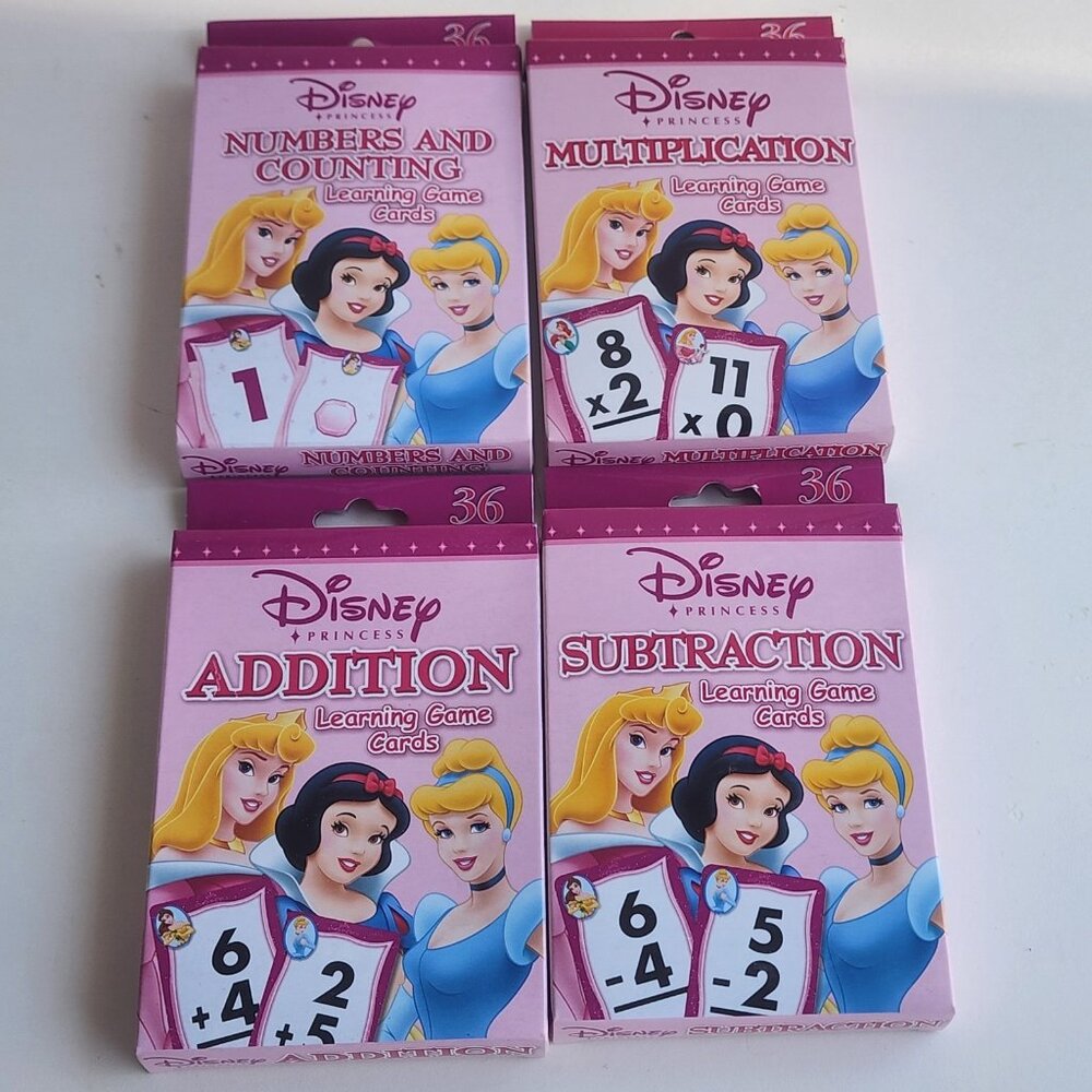Disney Princess Mathematical Flashcard Lot 2005 New in package set of 4